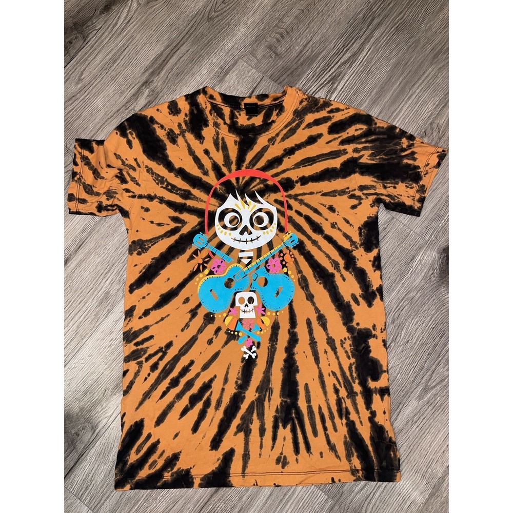 Disney‎ Coco Hot Topic Miguel Guitar Skull Bleach Tie Dye T-Shirt Unisex Size M